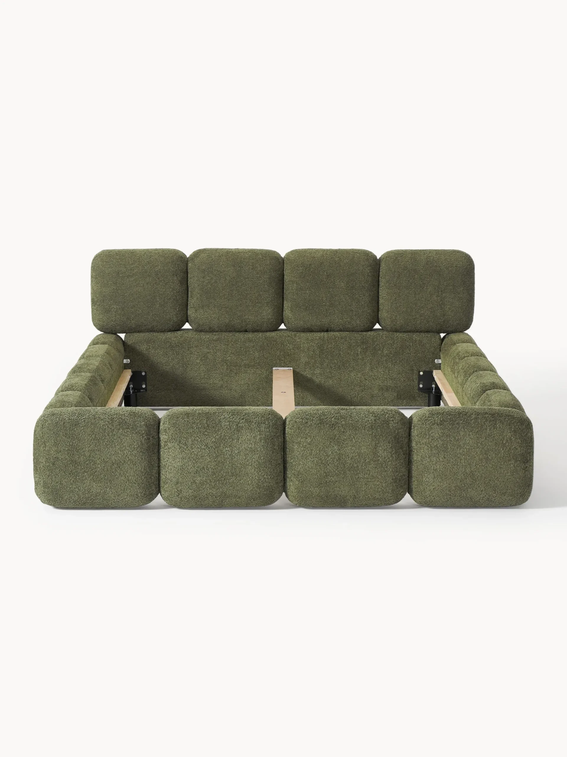 Letto imbottito in teddy-bouclé Tayla
