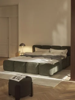 Letto imbottito in teddy-bouclé Tayla