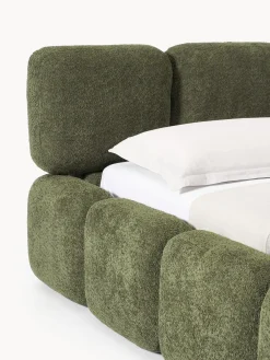 Letto imbottito in teddy-bouclé Tayla