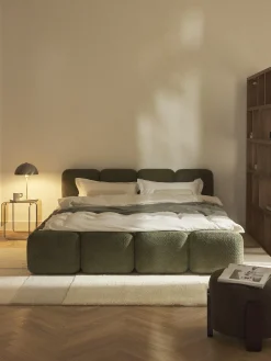 Letto imbottito in teddy-bouclé Tayla