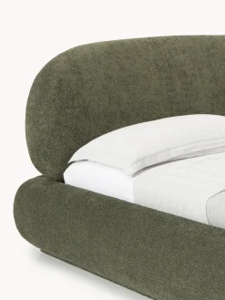 Letto imbottito in teddy bouclé con contenitore Alba