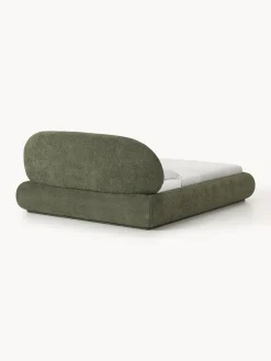 Letto imbottito in teddy bouclé con contenitore Alba