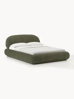 Letto imbottito in teddy bouclé con contenitore Alba