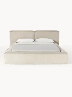 Letto imbottito in velluto a coste Lennon