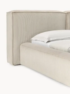 Letto imbottito in velluto a coste Lennon