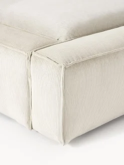 Letto imbottito in velluto a coste con contenitore Lennon