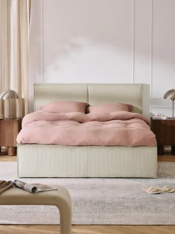 Letto imbottito in velluto a coste Dream