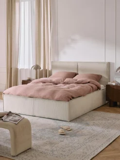 Letto imbottito in velluto a coste Dream