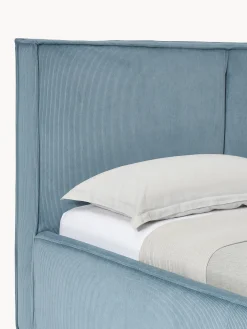 Letto imbottito in velluto a coste con spazio contenitore aggiuntivo Dream