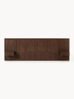Letto in legno con comodini e testiera Nanto