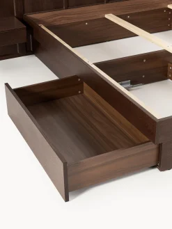 Letto in legno con comodini e testiera Nanto