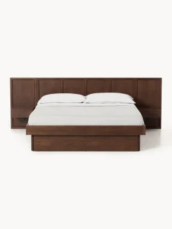 Letto in legno con comodini e testiera Nanto