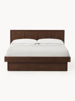 Letto in legno con comodini e testiera Nanto