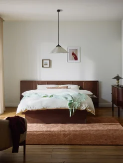 Letto in legno con comodini e testiera Nanto