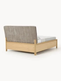 Letto in legno con testiera imbottita e cassetti Santiago