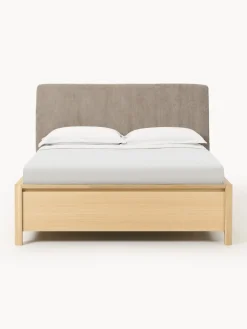 Letto in legno con testiera imbottita e cassetti Santiago
