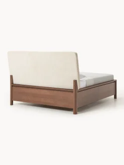Letto in legno con testiera imbottita e cassetti Santiago
