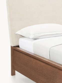 Letto in legno con testiera imbottita e cassetti Santiago