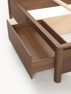 Letto in legno con testiera imbottita e cassetti Santiago