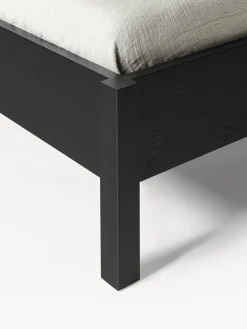 Letto in legno con testiera in vimini Jones