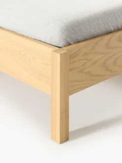 Letto in legno con testiera in vimini Jones