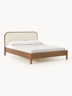 Letto in legno con testiera in bouclé Jones