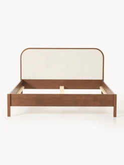 Letto in legno con testiera in bouclé Jones