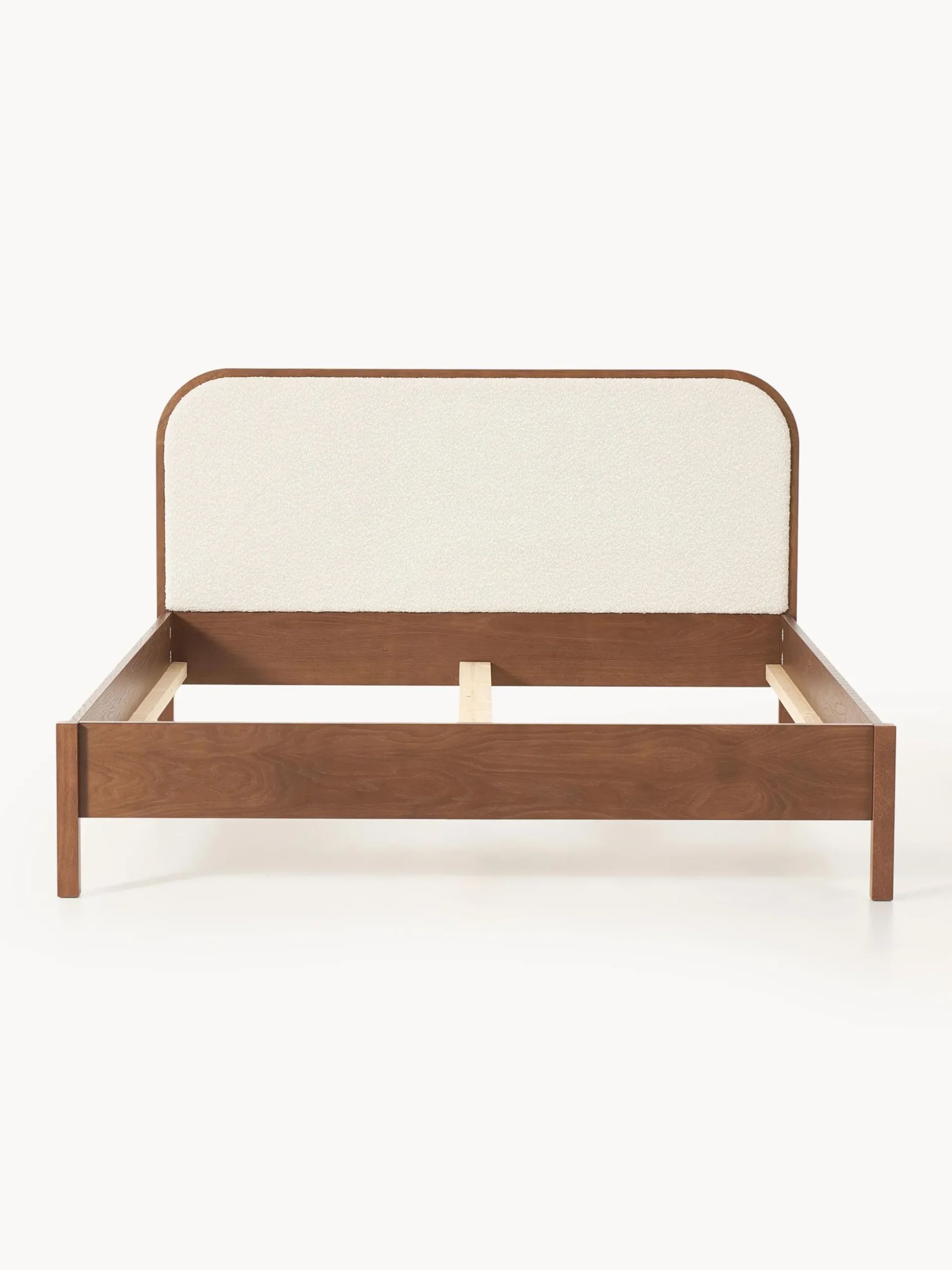 Letto in legno con testiera in bouclé Jones