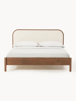 Letto in legno con testiera in bouclé Jones