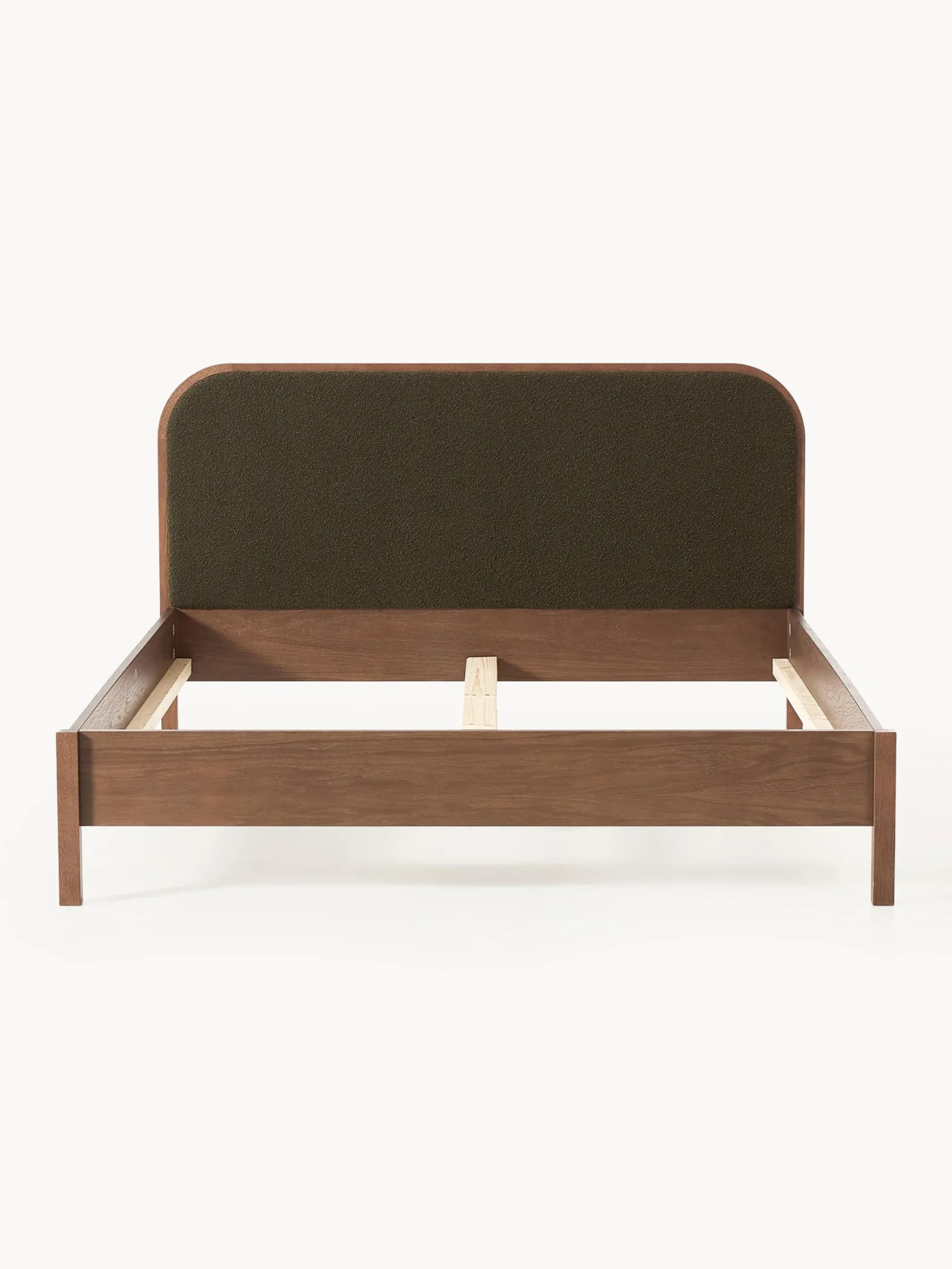 Letto in legno con testiera in bouclé Jones
