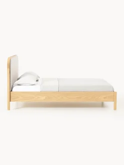 Letto in legno con testiera in bouclé Jones
