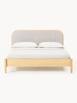 Letto in legno con testiera in bouclé Jones