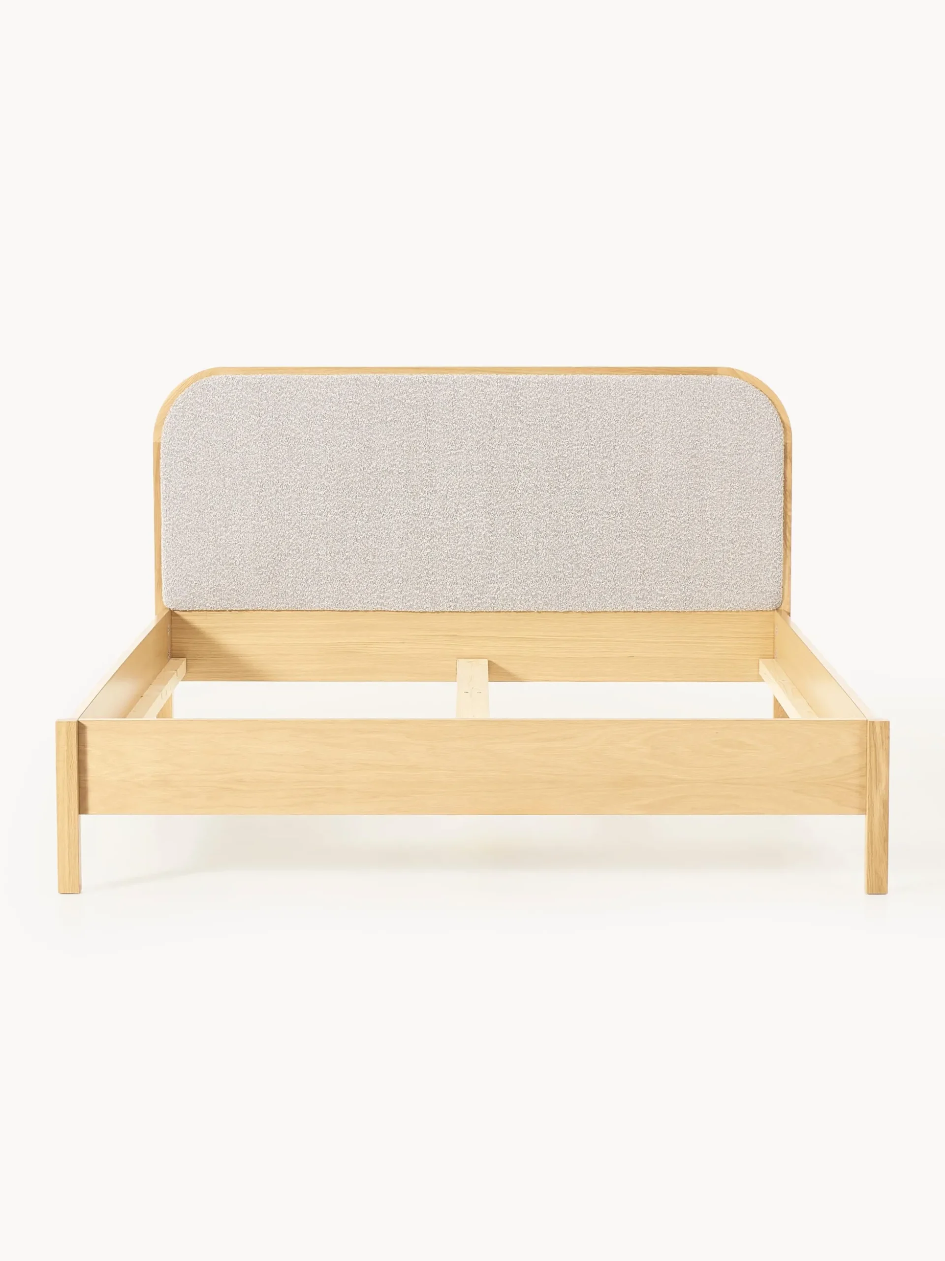 Letto in legno con testiera in bouclé Jones