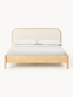 Letto in legno con testiera in bouclé Jones