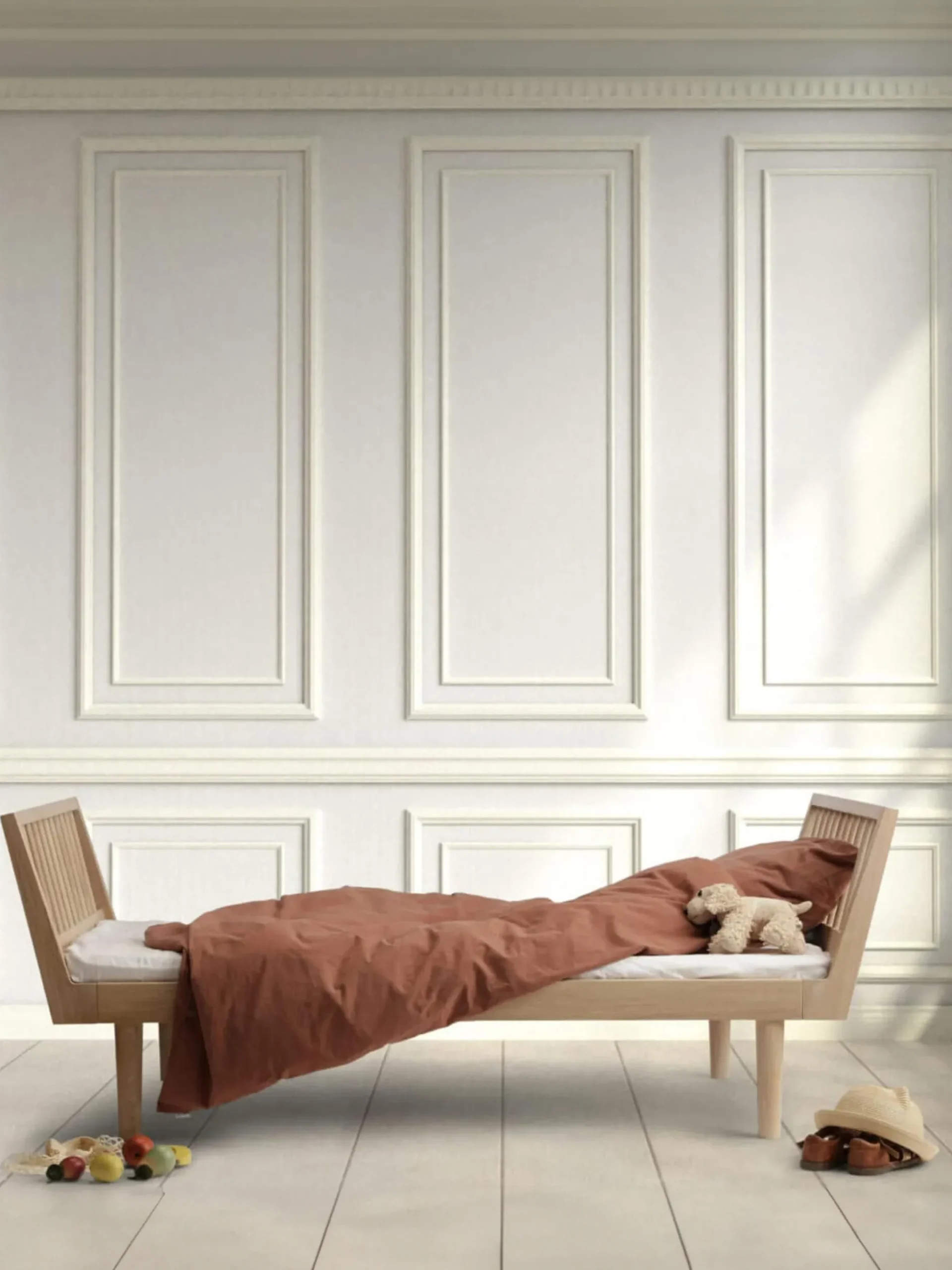 Letto per bambini fatto a mano in legno di quercia Eli, 90 x 160 cm