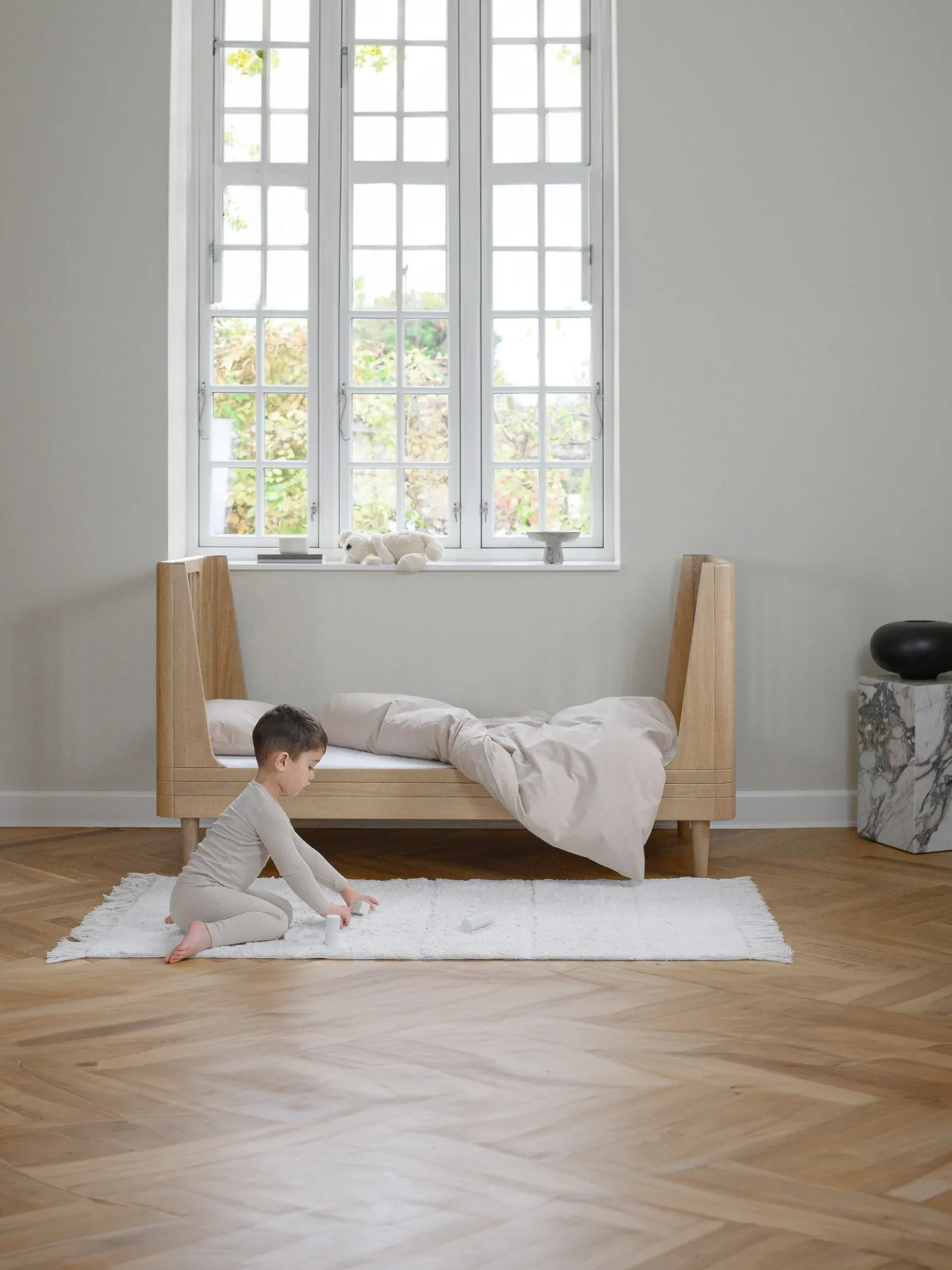 Letto per bambini in legno di quercia fatto a mano Nature 2.0, larg. 73 x lung. 165 cm
