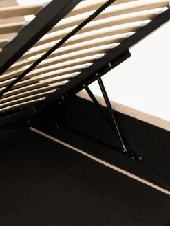 Letto singolo imbottito in bouclé con contenitore Alba