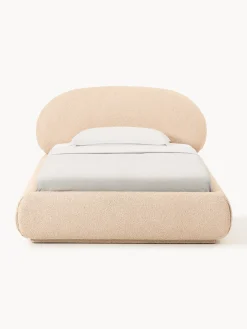Letto singolo imbottito in bouclé Alba