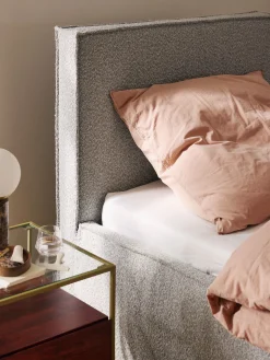 Letto singolo imbottito in bouclé con contenitore Dream