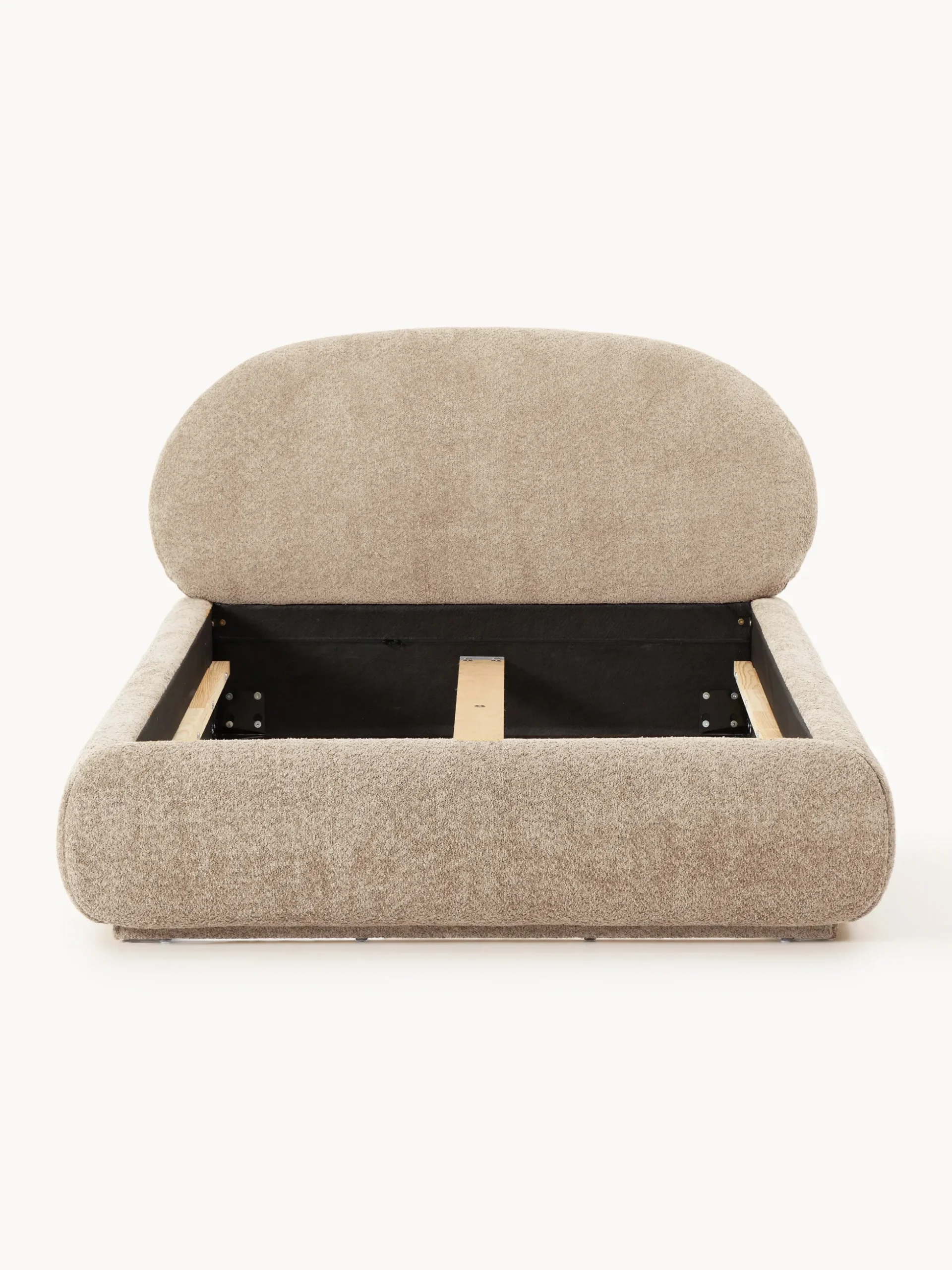 Letto singolo imbottito in teddy bouclé Alba