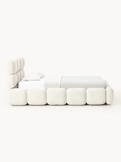 Letto singolo imbottito in teddy bouclé Tayla