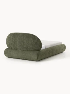 Letto singolo imbottito in teddy bouclé Alba