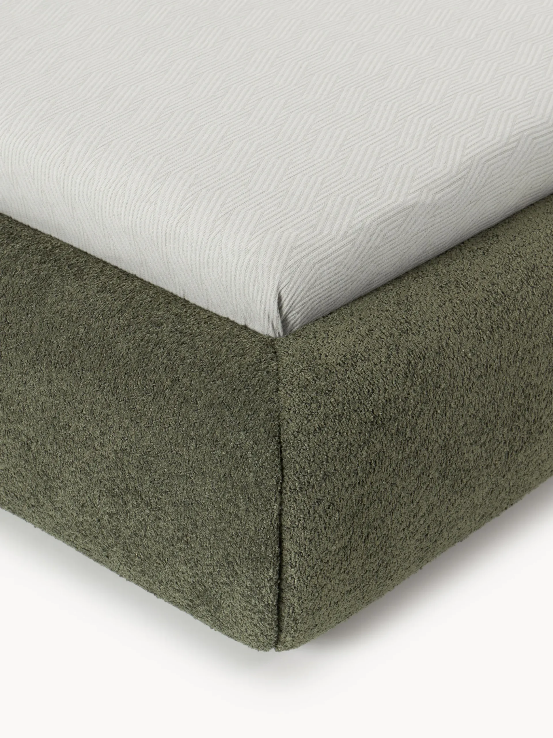 Letto singolo imbottito in teddy bouclé Alba