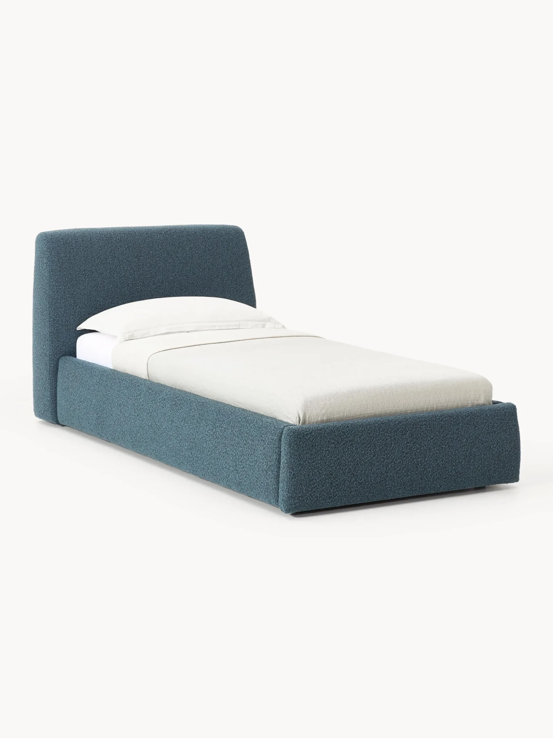 Letto singolo in bouclé con contenitore Cloud