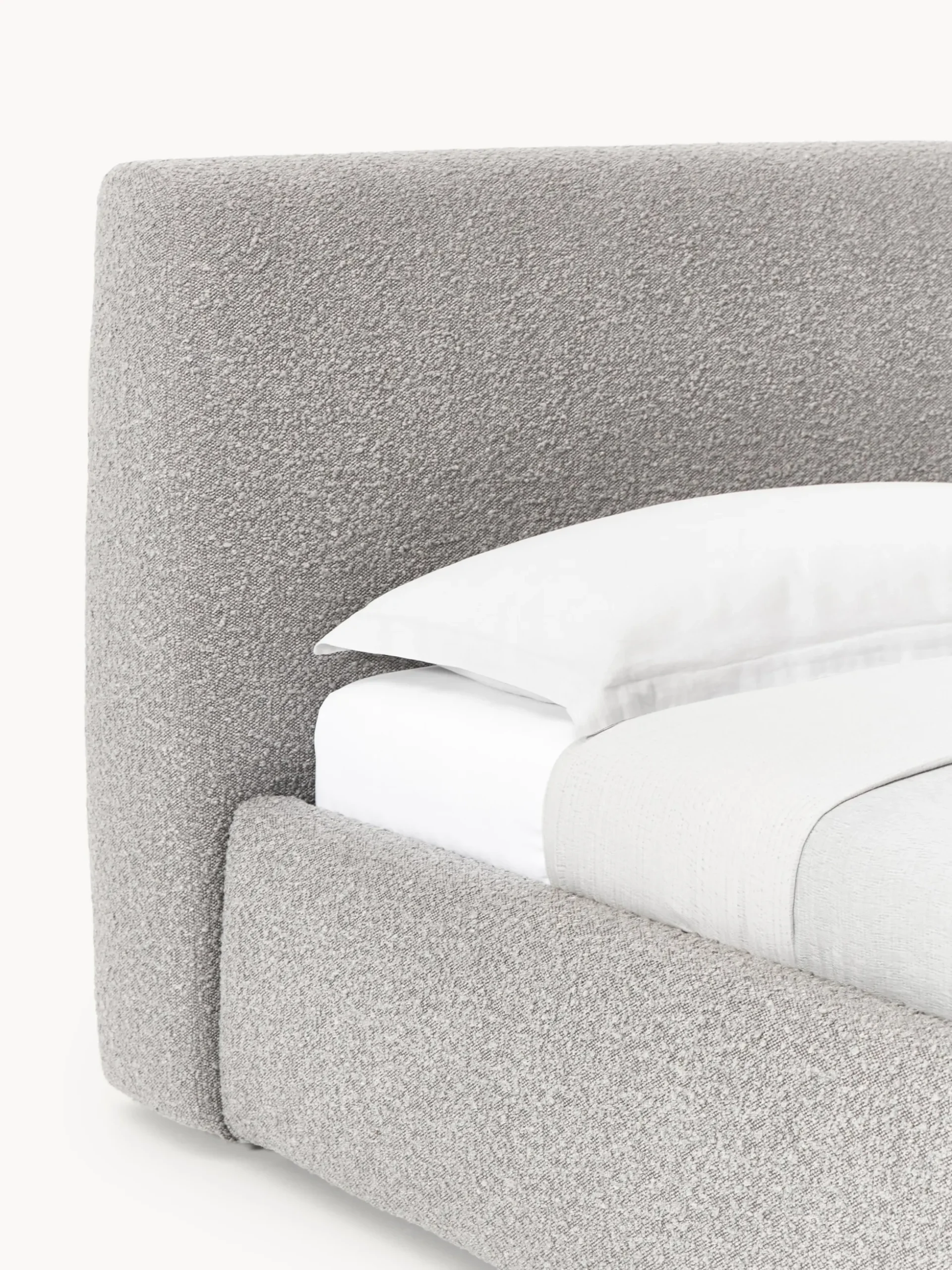 Letto singolo in bouclé con contenitore Cloud