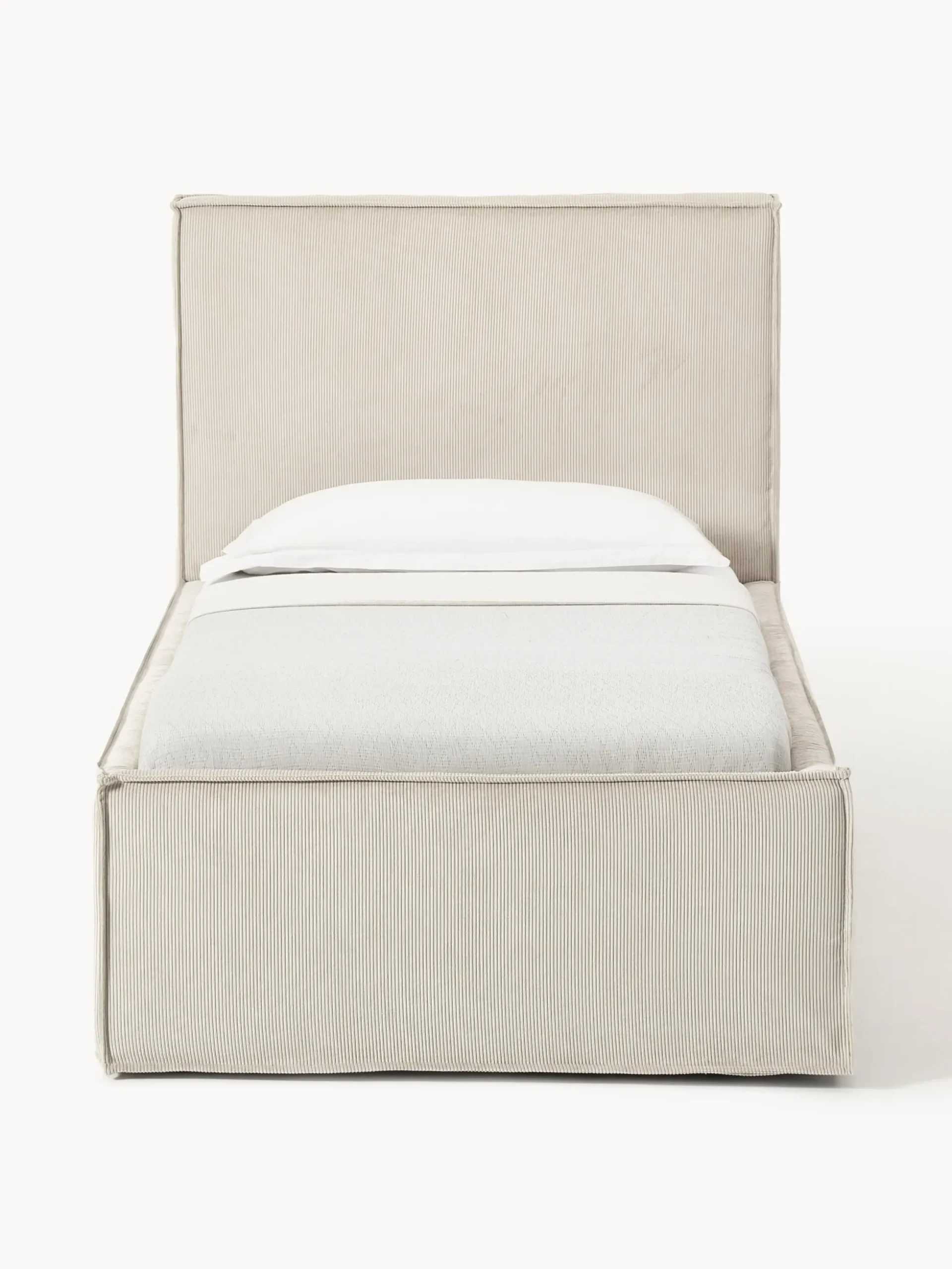 Letto singolo in velluto a coste con spazio contenitore aggiuntivo Dream