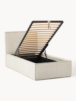 Letto singolo in velluto a coste con spazio contenitore aggiuntivo Dream