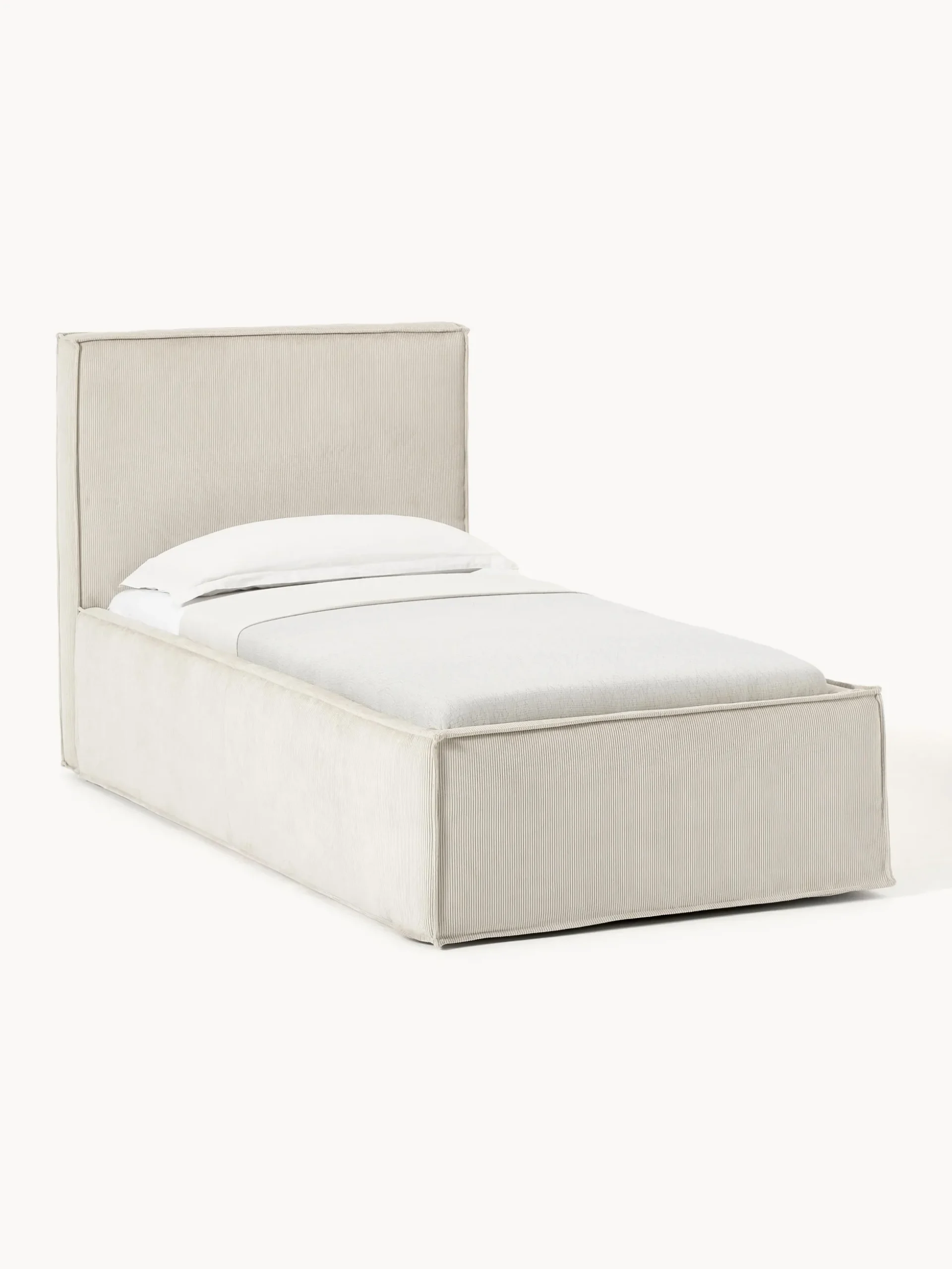 Letto singolo in velluto a coste con spazio contenitore aggiuntivo Dream