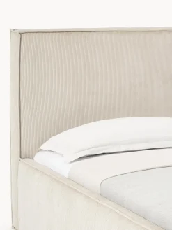 Letto singolo in velluto a coste con spazio contenitore aggiuntivo Dream