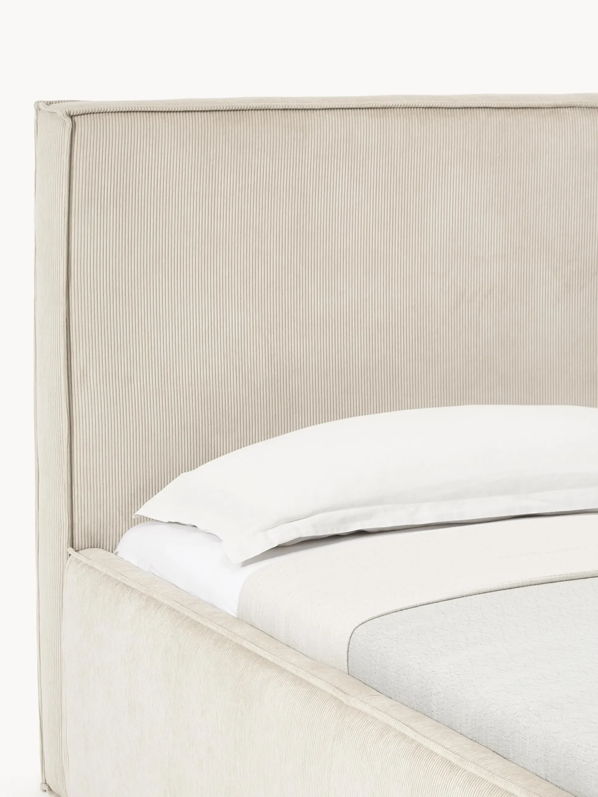 Letto singolo in velluto a coste con spazio contenitore aggiuntivo Dream